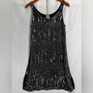 Haute Hippie 100 Silk Beaded Sequins Tank Dress Size Small Flapper Formal Party